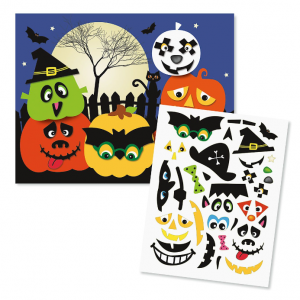 万圣节背景场景和贴纸