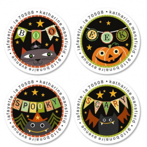 Boo Banners 圆形退货地址标签（4 种设计）