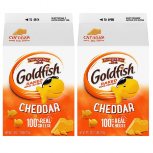 Goldfish Cheddar Crackers, 27.3 oz carton, 2 CT box @ Amazon