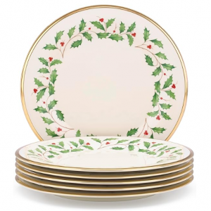 Lenox 835217 Holiday Dinner Plate Set, Buy 3 Get 6, Red & Green, 10.5" @ Amazon