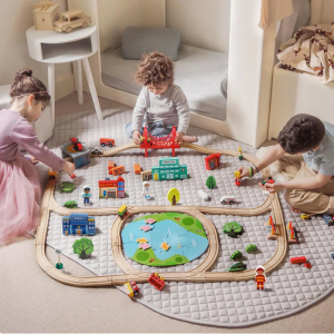 Tiny Land® 木制火车套装 110件