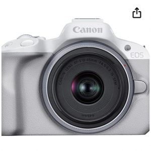 20% off Canon EOS R50 Mirrorless Vlogging Camera (White) w/RF-S18-45mm F4.5-6.3 is STM Lens