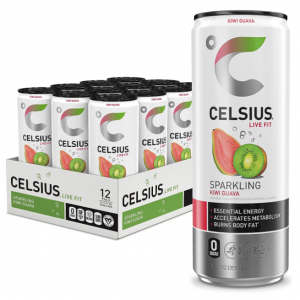 CELSIUS Sparkling Kiwi Guava, Functional Essential Energy Drink 12 Fl Oz (Pack of 12) @ Amazon