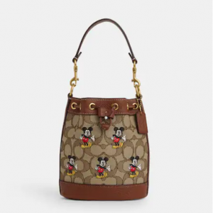 50% Off Disney X Coach Mini Dempsey Bucket Bag In Signature Jacquard With Mickey Mouse Print