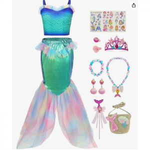 jiobabe Little Girls Mermaid Costume Dress Kids Halloween Costume @ Amazon