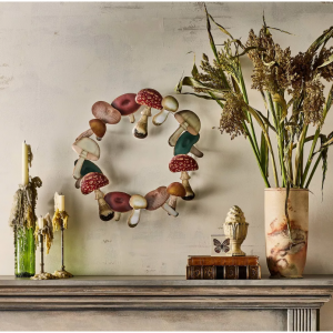 John Derian for Target 18英寸金属秋季蘑菇花环