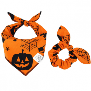 E-Clover Halloween Dog Bandanas & Matching Scrunchie Set @ Amazon