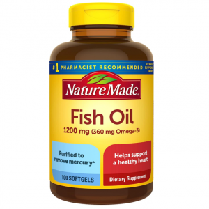 Nature Made Fish Oil 1200 mg Softgels, Omega 3 Supplement with 100 Softgels @ Amazon
