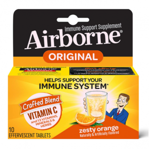 Airborne 1000mg Vitamin C with Zinc Effervescent Tablets - 10 Fizzy Drink Tablets @ Amazon