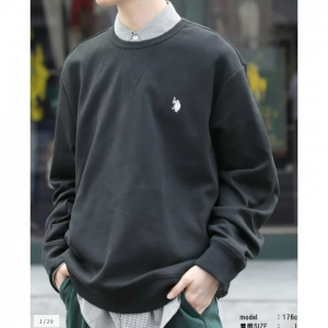 SETUP7 (セットアップセブン) U.S.POLO ASSN/(U)ワンポイントロゴ ダブルフェイススウェット 3本針STトレーナー