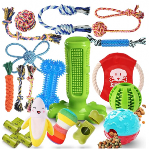 KIPRITII Dog Chew Toys for Puppy - 20 Pack Puppies Teething Chew Toys @ Amazon