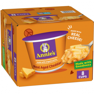 Annie's Real Aged Cheddar Microwave Mac & Cheese with Organic Pasta, 8 Ct, 2.01 OZ Cups @ Amazon