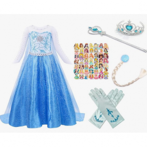 Touchliit Elsa Costume for Girls, Frozen Queen Princess Elsa Dress @ Amazon