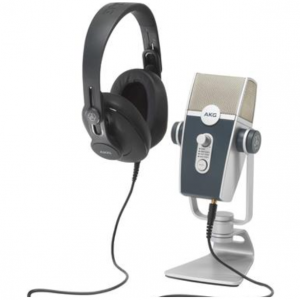 AKG Podcaster Essentials 音频制作工具包：Lyra USB 麦克风和 K371 耳机