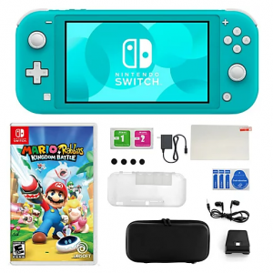 Nintendo Switch Lite游戏机与马力欧+疯狂兔子王国之战游戏捆绑套装 @ QVC, 黑五价