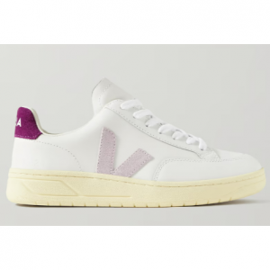 VEJA V-12 suede-trimmed leather sneakers