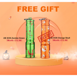 Free i3E EOS Zombie Green/Orange Skull Torch Halloween Gift @ Olight UK