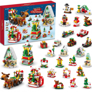 Boerfmo 圣诞倒计时日历 积木玩具套装 1099Pcs/28个模型 @ Amazon