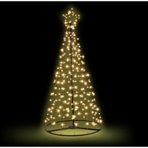 JINGLE JOLLYS CHRISTMAS TREE 2.1M 264 LED XMAS TREES SOLAR POWER WARM WHITE @ Bargain Avenue