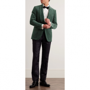 KINGSMAN Shawl-Collar Cotton and Linen-Blend Velvet Tuxedo Jacket
