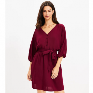 LOFT Dobby Button Dolman Pocket 连衣裙