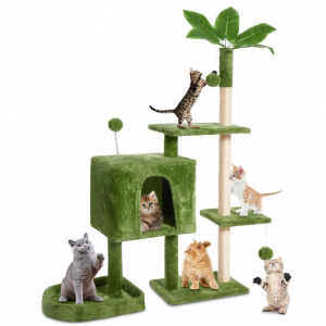 TSCOMON 52" Cat Tree Cat Tower for Indoor Cats with Green Leaves @ Amazon