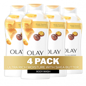 Olay Ultra Rich Moisture Body Wash with Shea Butter, 22oz (Pack of 4) @ Amazon
