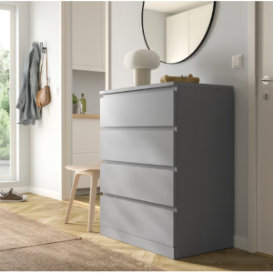MALM 4-drawer chest, gray stained, 31 1/2x39 3/8 " @ IKEA
