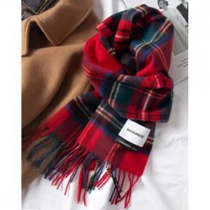 SETUP7 (セットアップセブン) MAISON BREEZE/(U)ピュアカシミア100% チェック マフラー