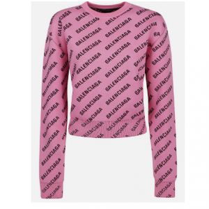 Balenciaga Logo croppet cotton 套头衫