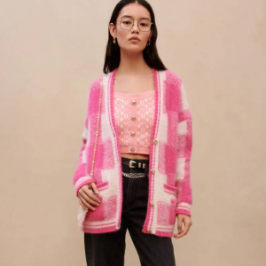 Maje 格纹提花开衫