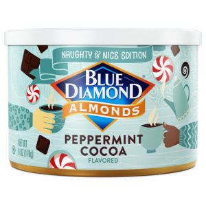 Blue Diamond Almonds, Peppermint Cocoa Holiday Snack Nuts, 6 Oz(Pack of 1),Resealable Can @ Amazon