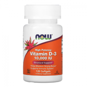 NOW Foods, 优效维生素 D-3 软凝胶，250 微克（10,000 国际单位），120 粒软凝胶