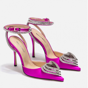 Mach & Mach Triple Heart Satin 高跟鞋