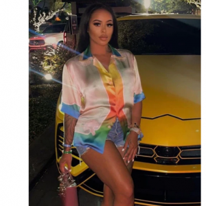 Kliou Gradient Panelled 印花衬衣