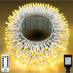 Maojia 300顆LED 100英尺節日燈串 暖白 @ Amazon	
