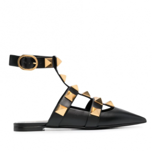 50% Off VALENTINO GARAVANI Roman Stud pointed-toe ballerina shoes @ FARFETCH USA