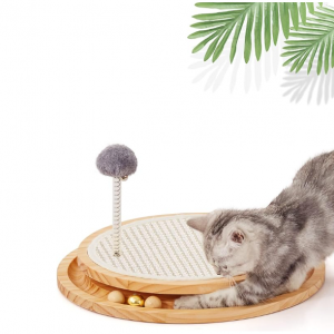 LMUGOOS 貓抓板+球球玩具 劍麻材質不掉屑更耐用 @ Amazon