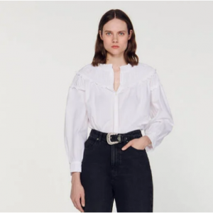 Sandro Paris Smocked-collar 衬衣