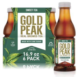 Gold Peak Sweetened Black Iced Tea Drink, 16.9 fl oz, 6 Pack @ Amazon