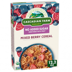 Cascadian Farm Organic Mixed Berry Cereal, No Added Sugar, 12.2 oz @ Amazon