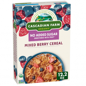 Cascadian Farm Organic Mixed Berry Cereal, No Added Sugar, 12.2 oz