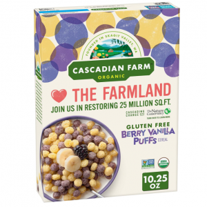 Cascadian Farm Organic Berry Vanilla Puffs Cereal, Gluten Free, 10.25 oz
