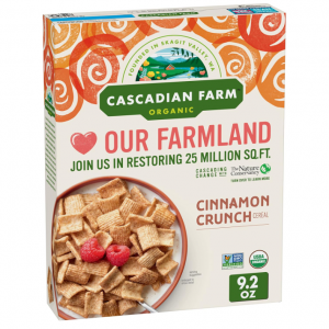 Cascadian Farm Organic Cinnamon Crunch Cereal, Whole Grain Cereal, 9.2 oz