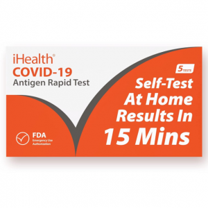 iHealth COVID-19 Antigen Rapid Test, 1 Pack, 5 Tests Total, FDA EUA Authorized OTC at-Home Self Te