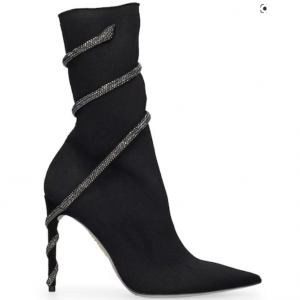 René Caovilla 105mm Knit & crystals sock boots