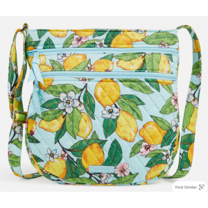 Vera Bradley纯棉印花双拉链斜挎包