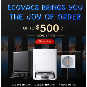 ECOVACS 精选2023 年新款 Deebots扫地机器人黑五网购星期一大促热卖