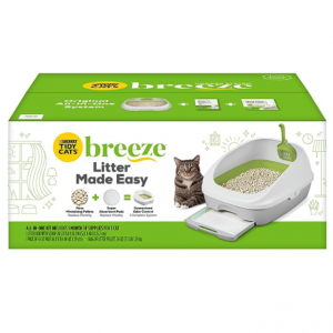 Purina Tidy Cats Litter Box System, BREEZE System Starter Kit Litter Box, Litter Pellets & Pads 