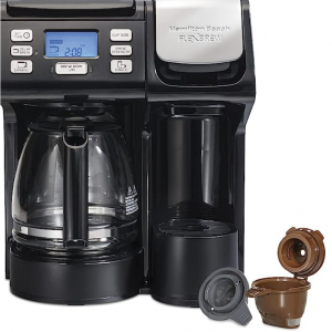 Amazon - Hamilton Beach FlexBrew Trio 咖啡機，可做單份，最多一次12 杯，黑色，7折